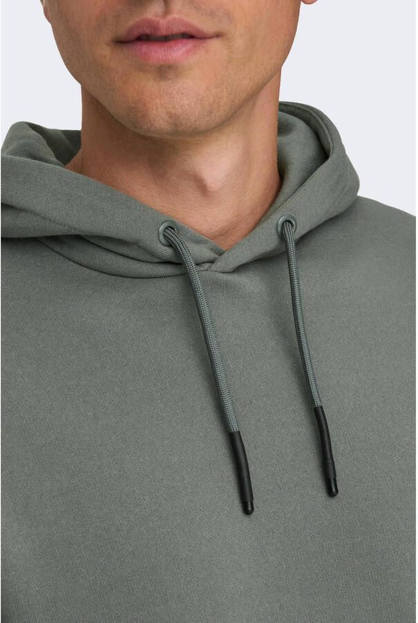 Only & Sons Comfortabele hoodie met verstelbare capuchon Green Heren