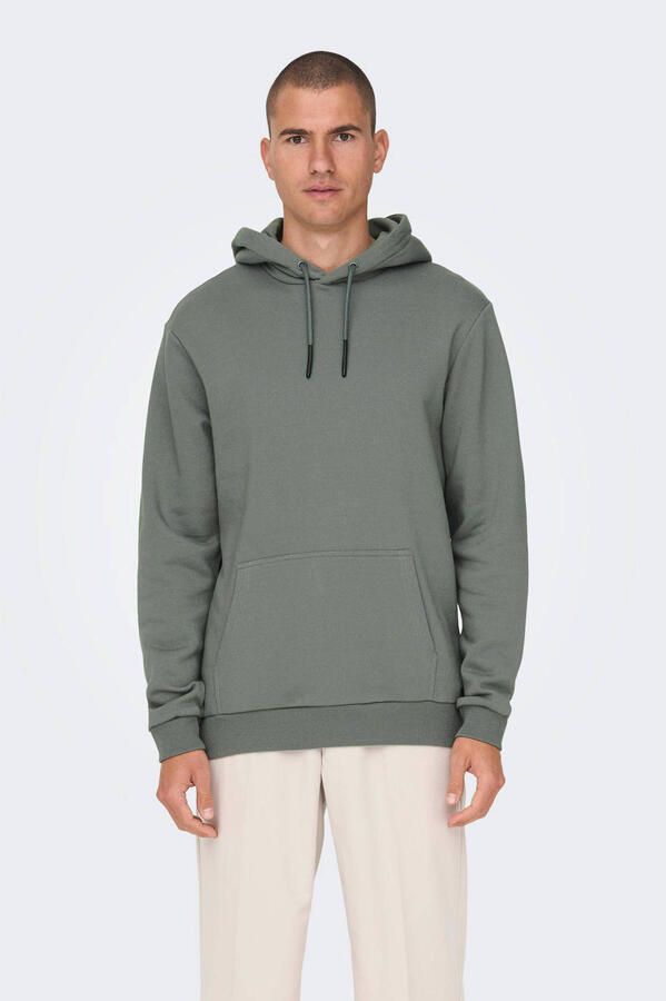 Only & Sons Comfortabele hoodie met verstelbare capuchon Green Heren - Foto 3
