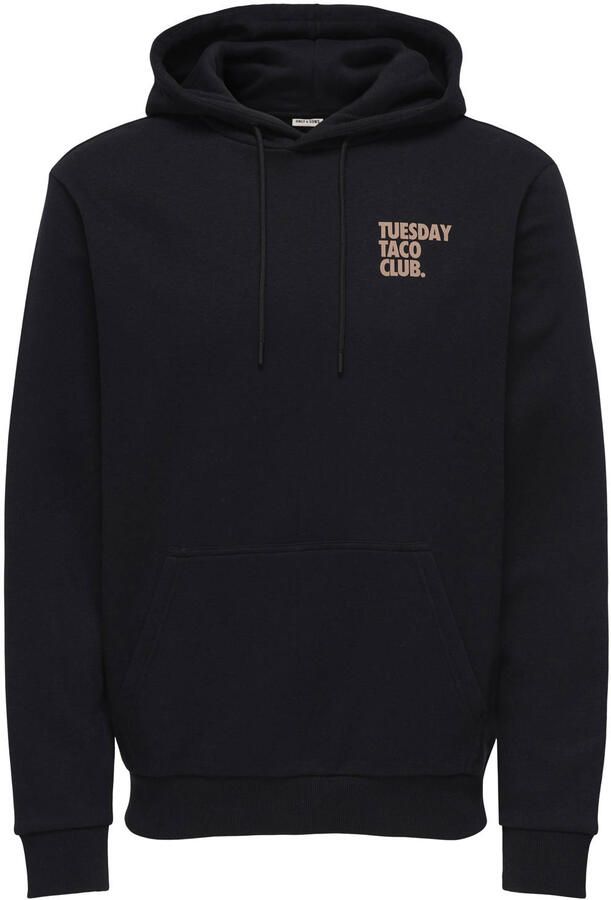 ONLY & SONS hoodie met backprint zwart