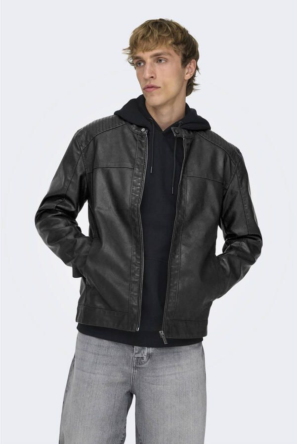 Only & Sons Leren Jas Only & Sons MIKE PU RACER JACKET OTW 22012339