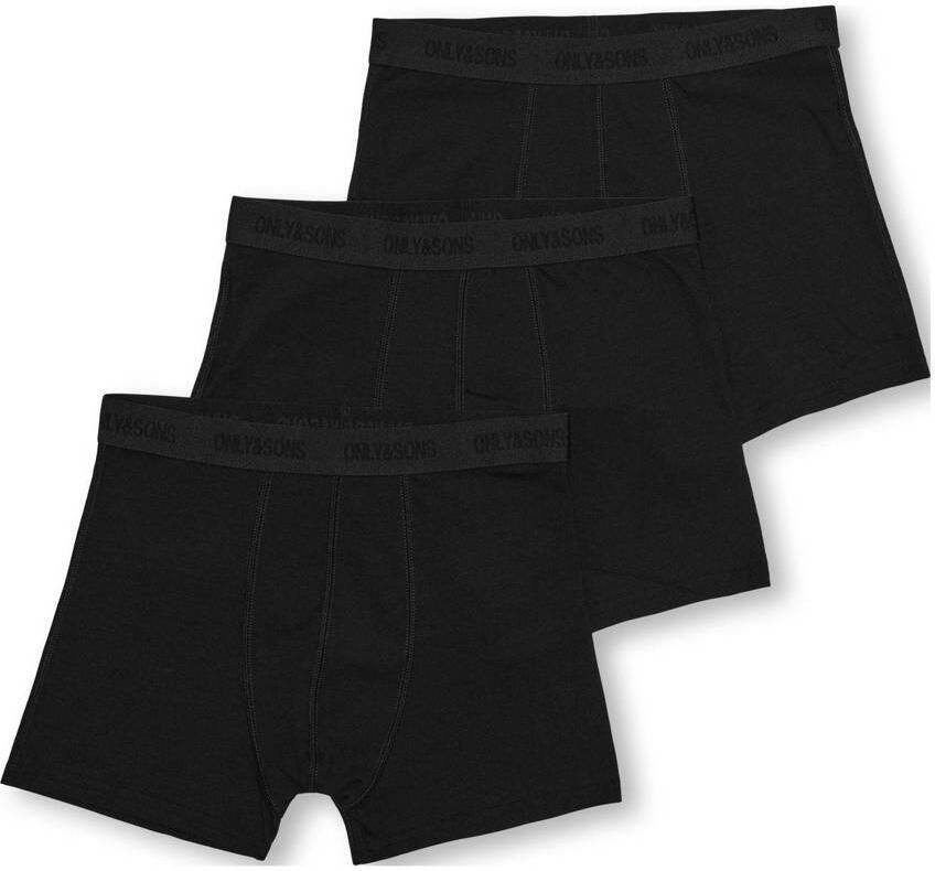 ONLY & SONS JUNIOR boxershort zwart (set van 3)