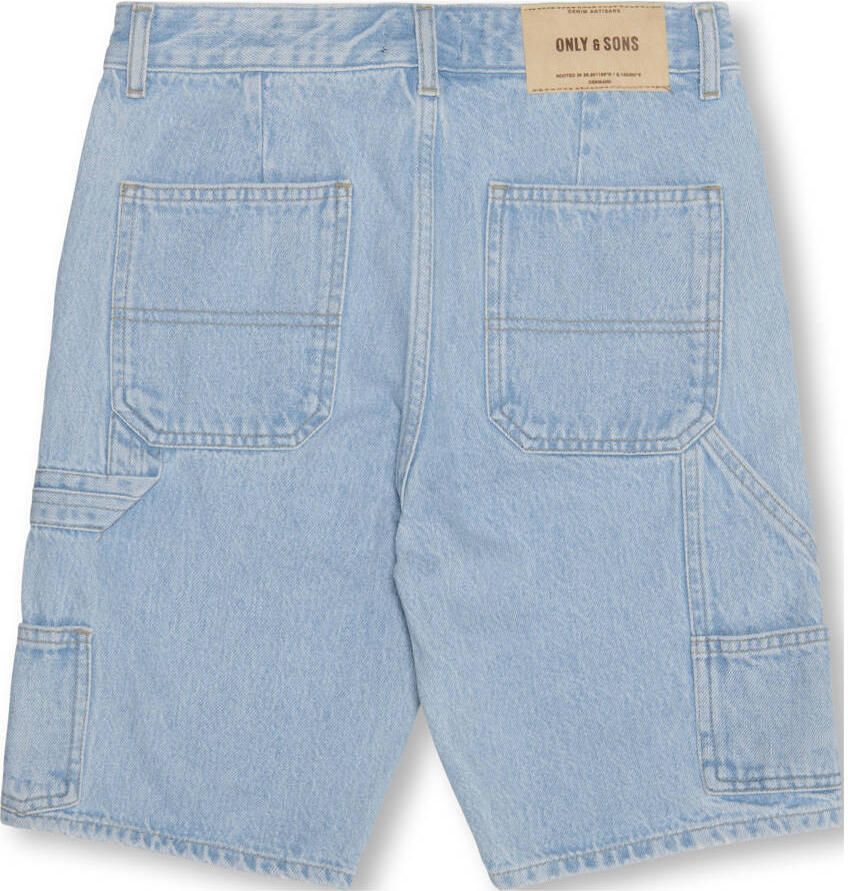 ONLY & SONS JUNIOR denim straight short light blue denim
