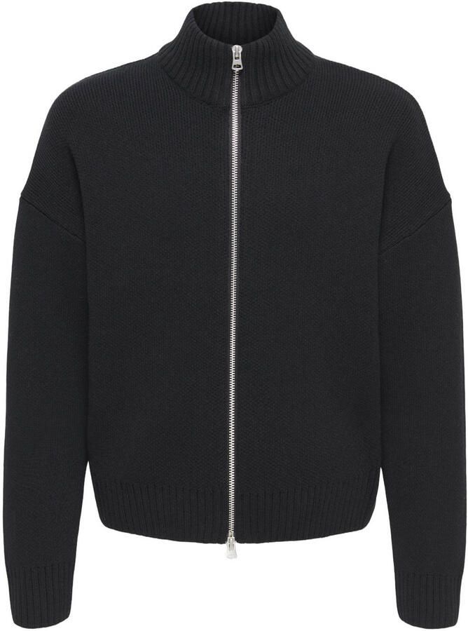 ONLY & SONS JUNIOR gebreid vest zwart Jongens Katoen Opstaande kraag