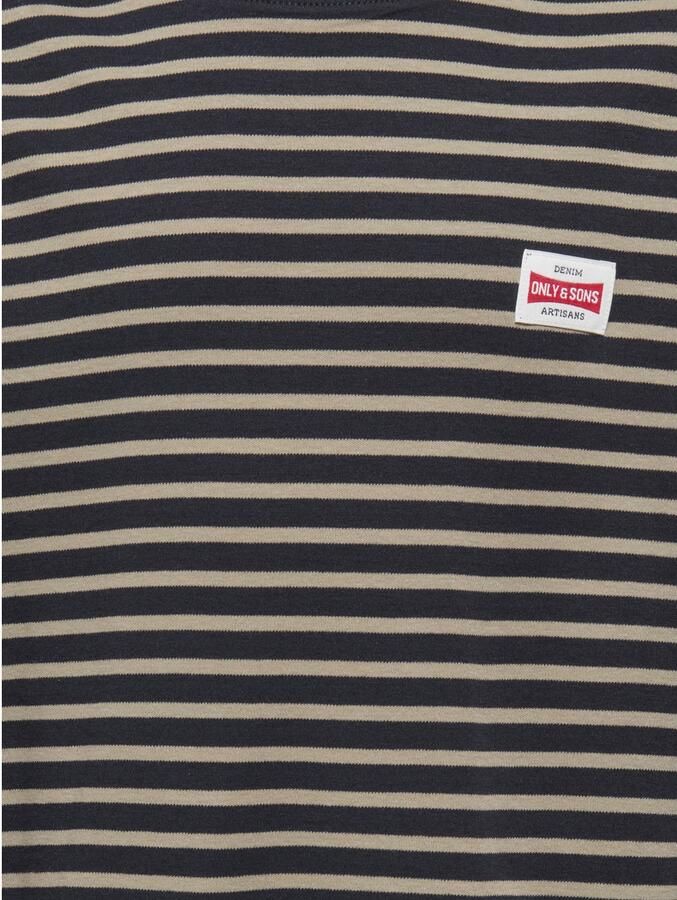 ONLY & SONS JUNIOR gestreepte longsleeve donkerblauw - Foto 2