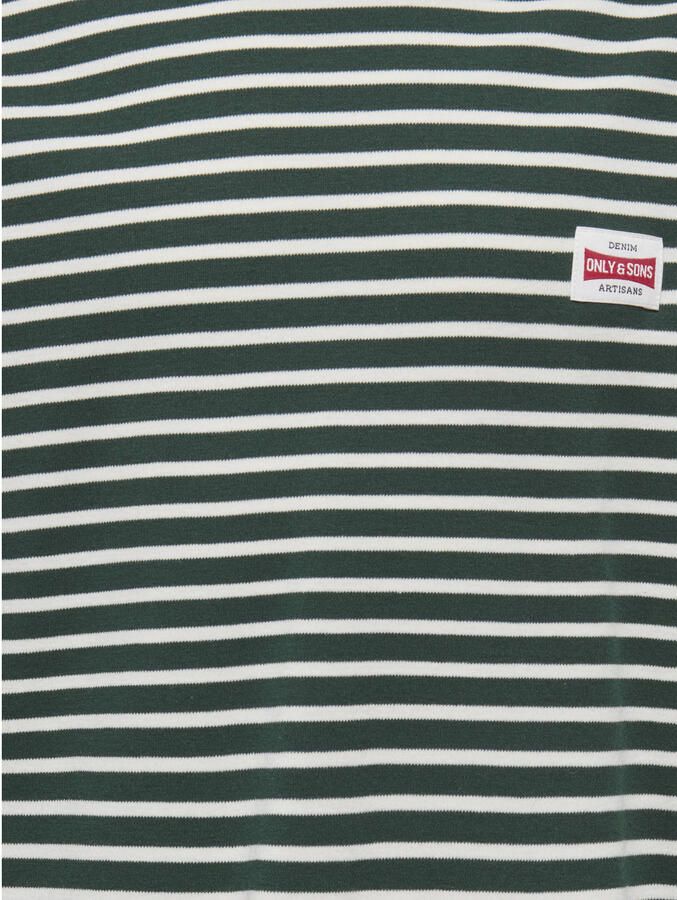 ONLY & SONS JUNIOR gestreepte longsleeve donkergroen