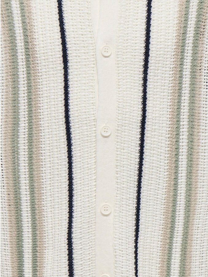 ONLY & SONS JUNIOR gestreepte overhemd wit fijn gebreid - Foto 2