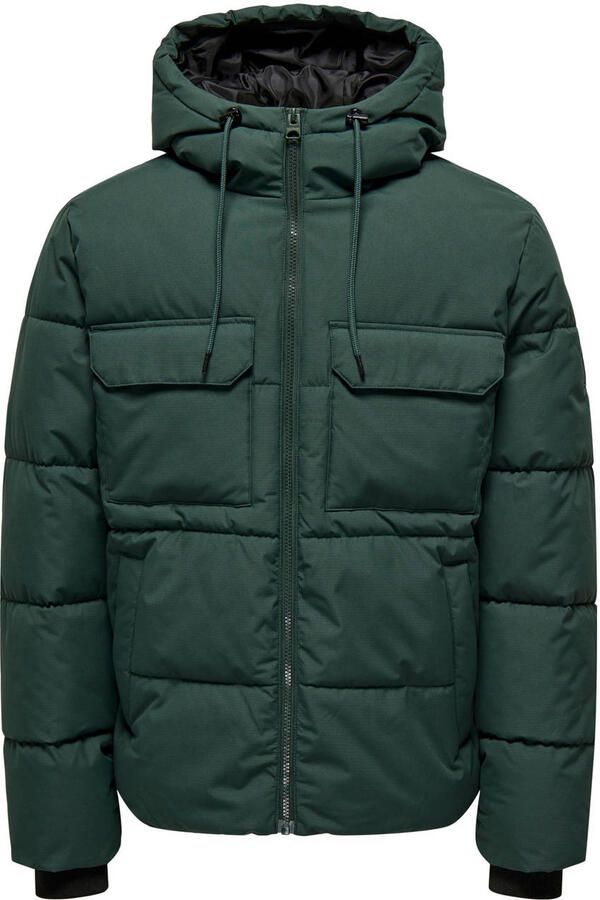 Only & Sons Regular fit gewatteerd jack met afneembare capuchon model 'JELIJAH'