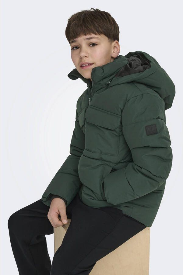 Only & Sons Regular fit gewatteerd jack met afneembare capuchon model 'JELIJAH' - Foto 3