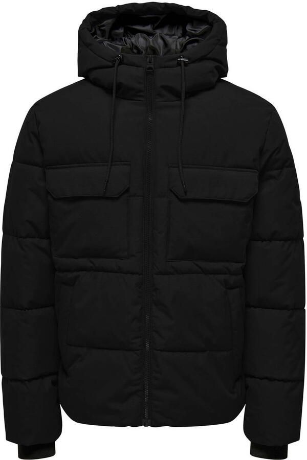 Only & Sons Regular fit gewatteerd jack met afneembare capuchon model 'JELIJAH'