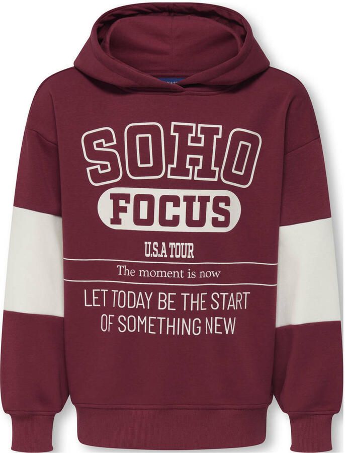 ONLY & SONS JUNIOR hoodie donkerrood - Foto 2