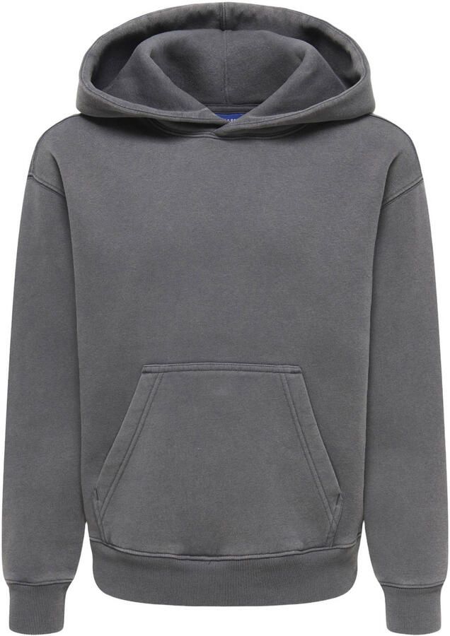 ONLY & SONS JUNIOR hoodie grijs Sweater Effen