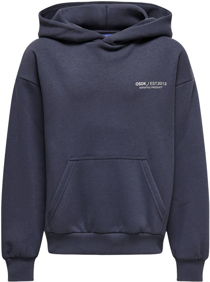 ONLY & SONS JUNIOR hoodie met backprint donkerblauw