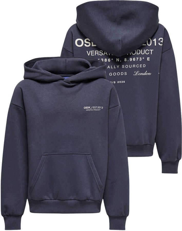 ONLY & SONS JUNIOR hoodie met backprint donkerblauw - Foto 2