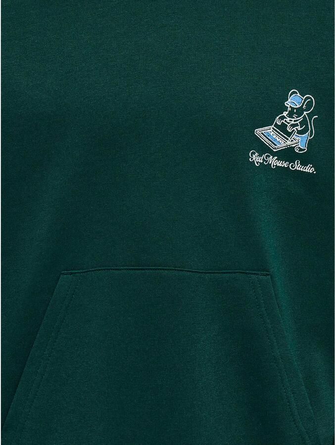 ONLY & SONS JUNIOR hoodie met backprint donkergroen - Foto 2