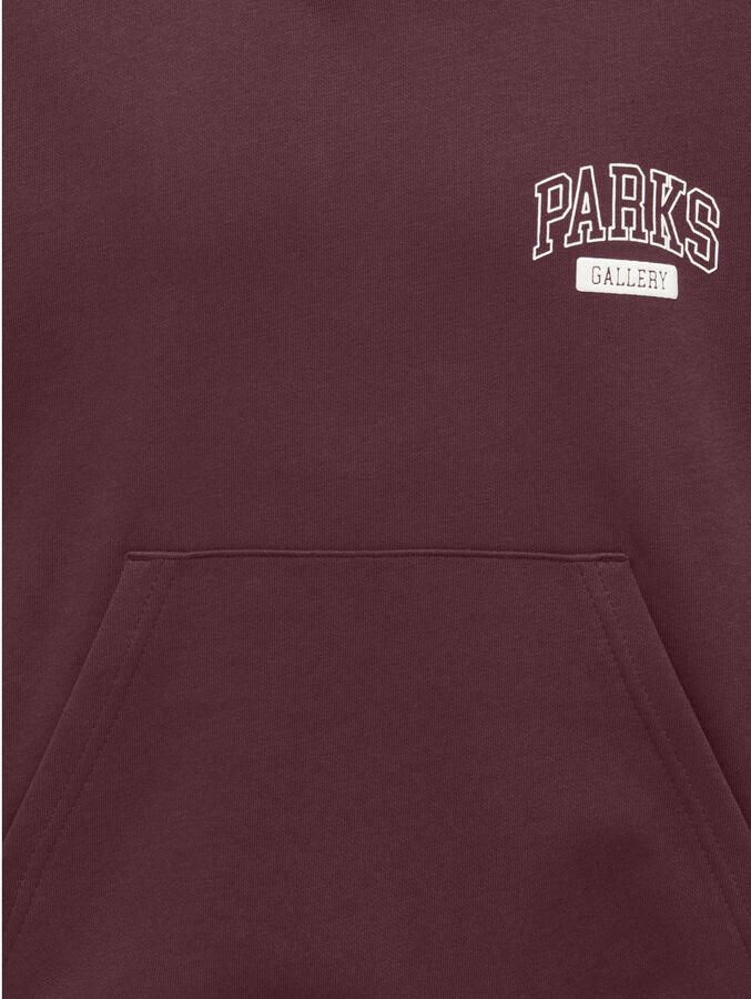 ONLY & SONS JUNIOR hoodie met backprint donkerrood - Foto 2