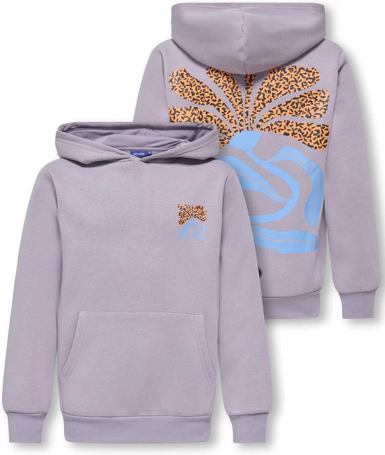ONLY & SONS JUNIOR hoodie met backprint paars - Foto 2