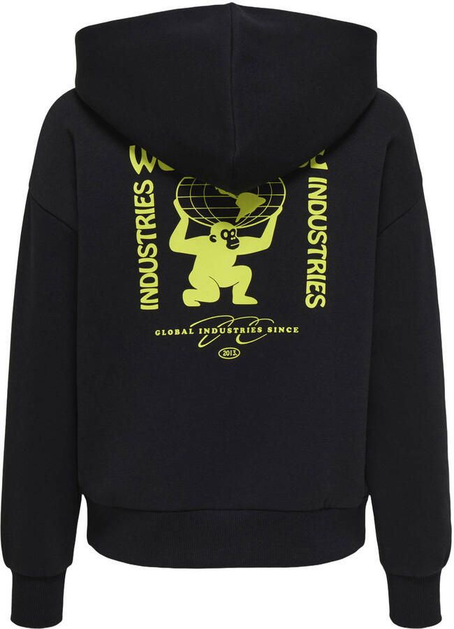 ONLY & SONS JUNIOR hoodie met backprint zwart