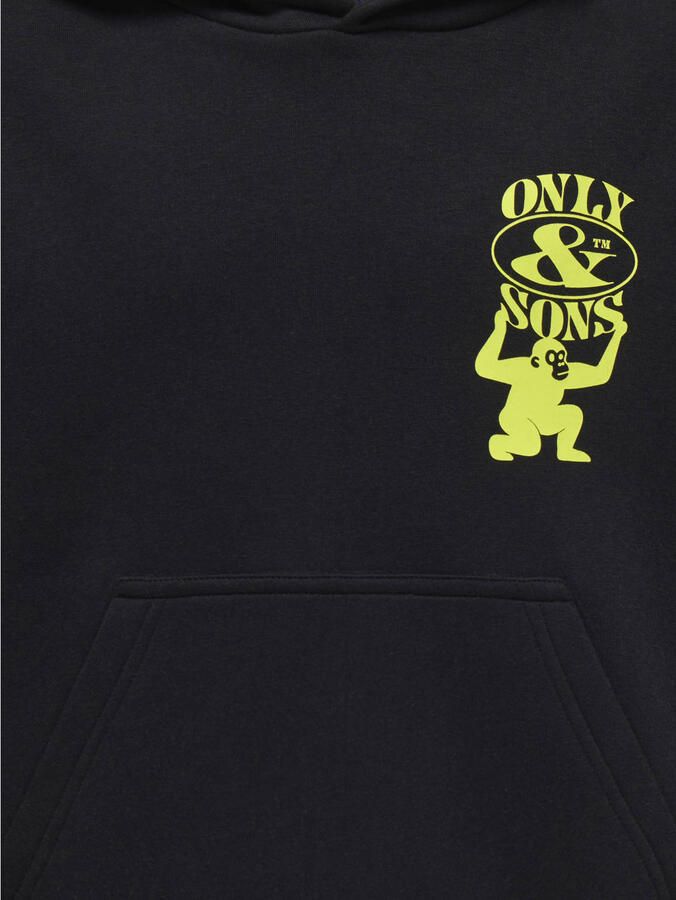 ONLY & SONS JUNIOR hoodie met backprint zwart - Foto 2