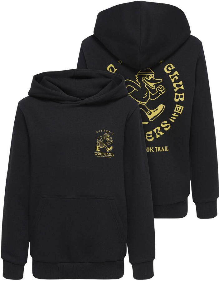 ONLY & SONS JUNIOR hoodie met backprint zwart - Foto 2