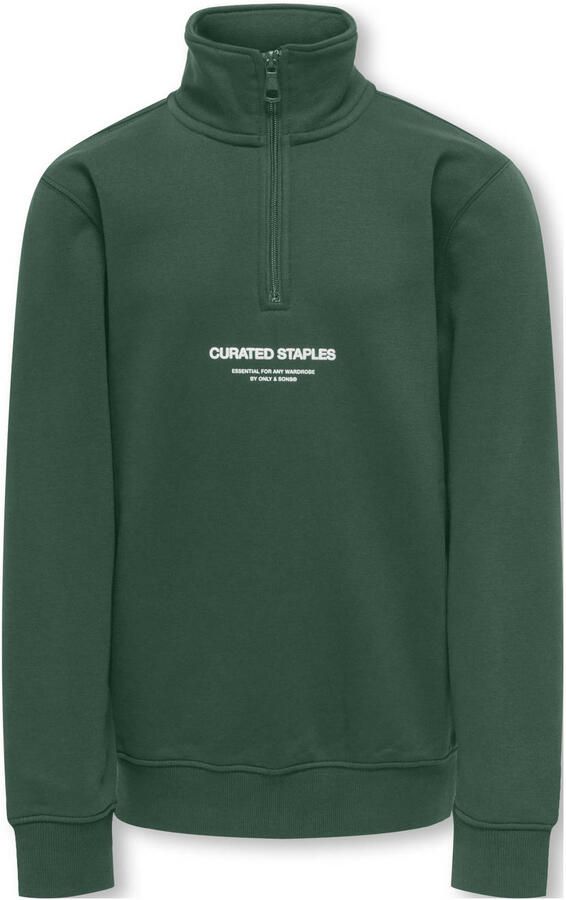 ONLY & SONS JUNIOR sweater donkergroen