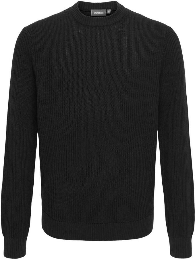 ONLY & SONS JUNIOR katoenen gebreide trui zwart
