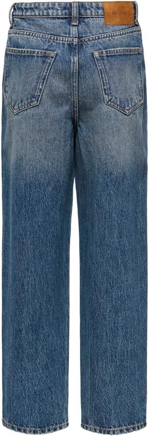 ONLY & SONS JUNIOR OSJEDGE ripped straight leg jeans met slijtage donkerblauw denim - Foto 3