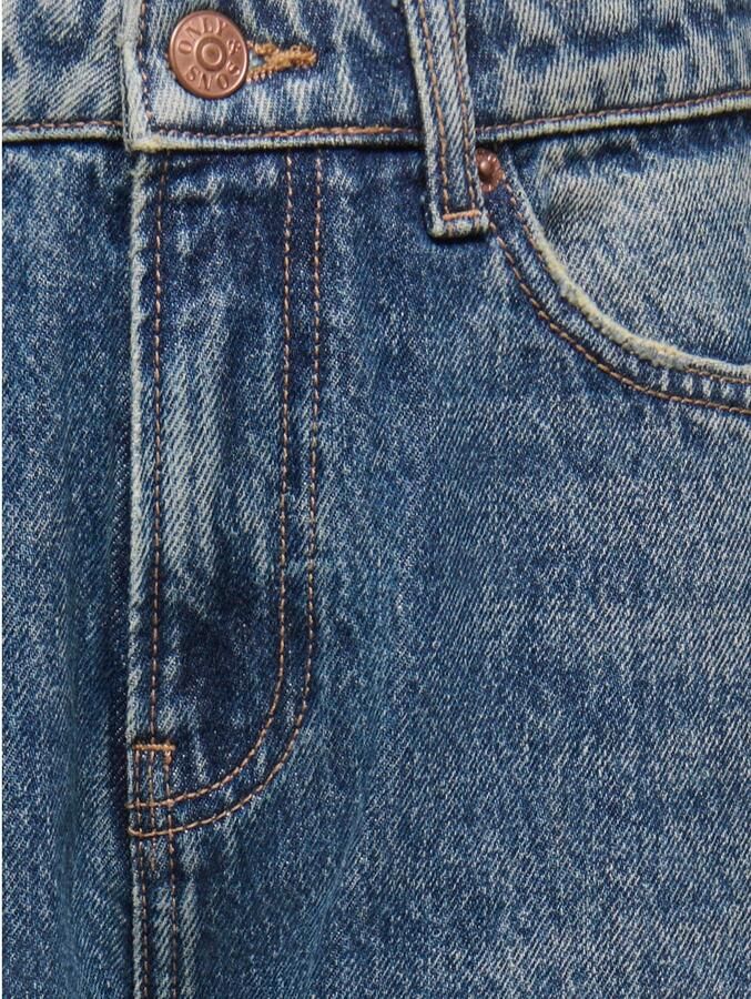 ONLY & SONS JUNIOR OSJEDGE ripped straight leg jeans met slijtage donkerblauw denim - Foto 2