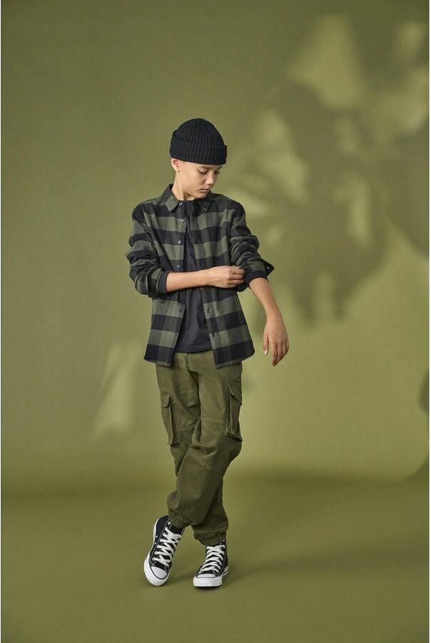 ONLY & SONS JUNIOR overhemd donkergroen - Foto 2