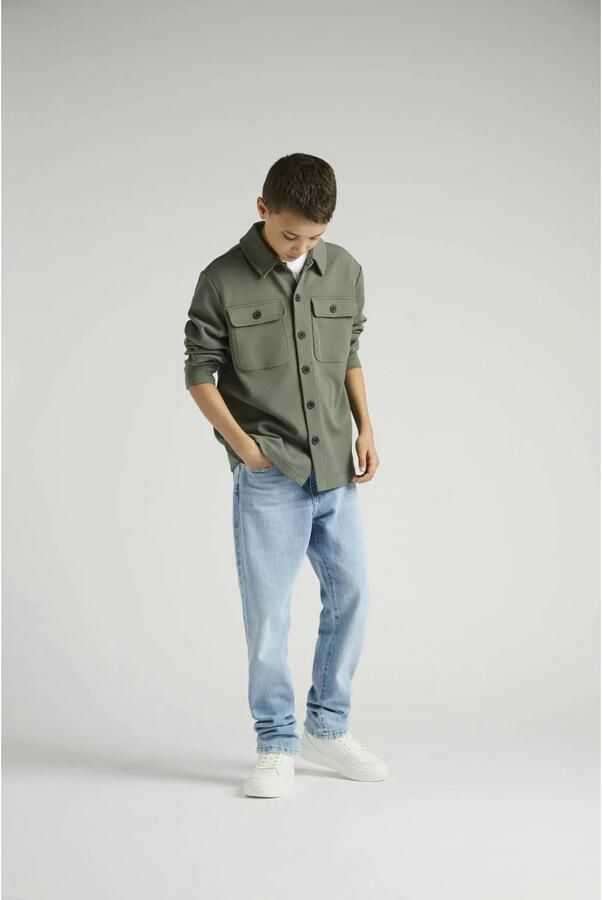 ONLY & SONS JUNIOR overshirt grijsgroen