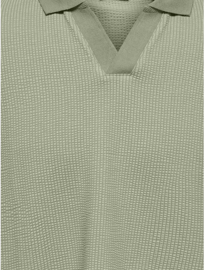 ONLY & SONS JUNIOR polo met textuur groen - Foto 2