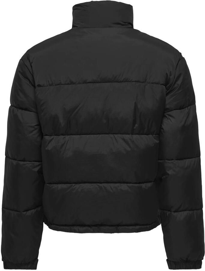 ONLY & SONS JUNIOR pufferjas zwart Jongens Nylon Opstaande kraag Effen