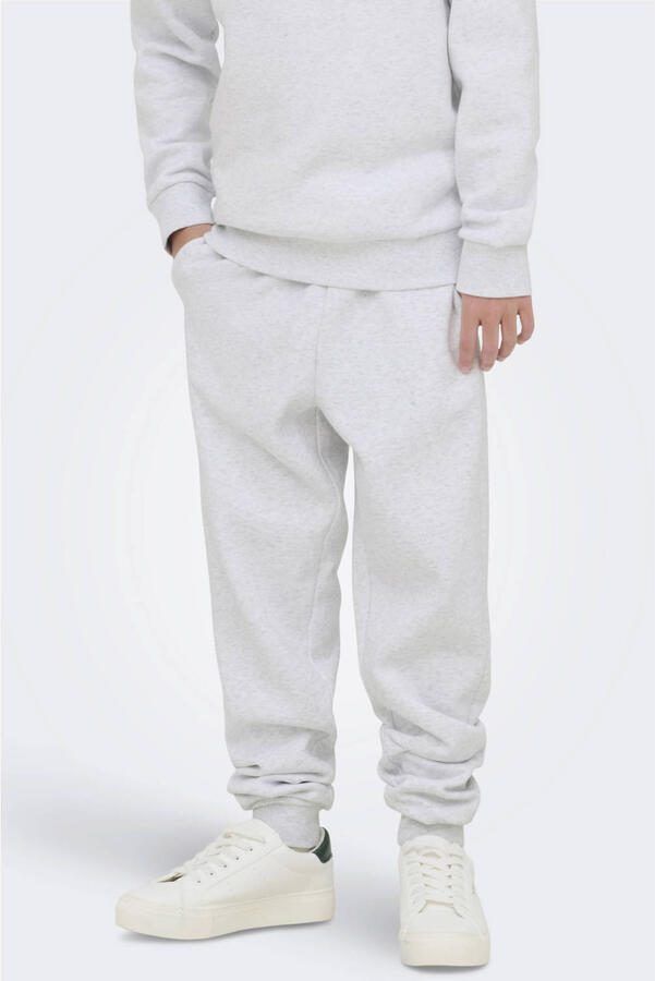ONLY & SONS JUNIOR regular joggingbroek super lichtgrijs melange