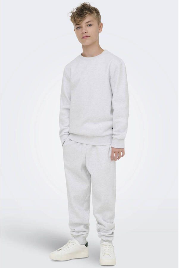 ONLY & SONS JUNIOR regular joggingbroek super lichtgrijs melange - Foto 3