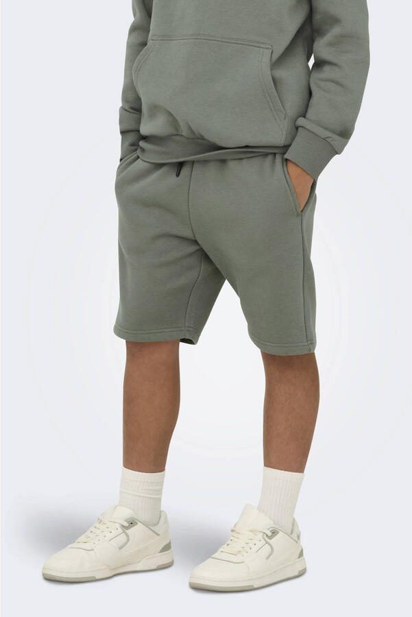 ONLY & SONS JUNIOR regular sweatshort grijs - Foto 4