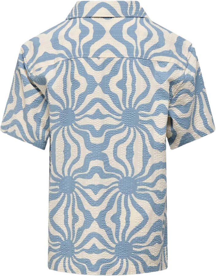 ONLY & SONS JUNIOR relaxed casual overhemd met textuur lichtblauw - Foto 2