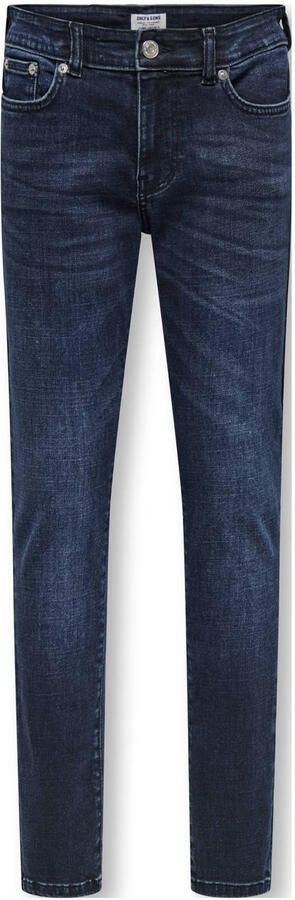 ONLY & SONS JUNIOR slim fit jeans met backprint dark blue denim