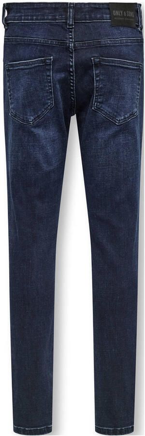 ONLY & SONS JUNIOR slim fit jeans met backprint dark blue denim - Foto 3