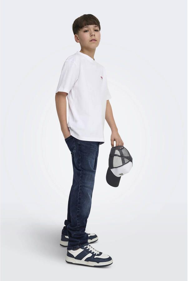 ONLY & SONS JUNIOR slim fit jeans met backprint dark blue denim - Foto 2