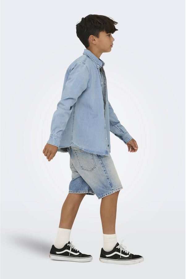 ONLY & SONS JUNIOR straight regular waist short medium blue denim - Foto 3