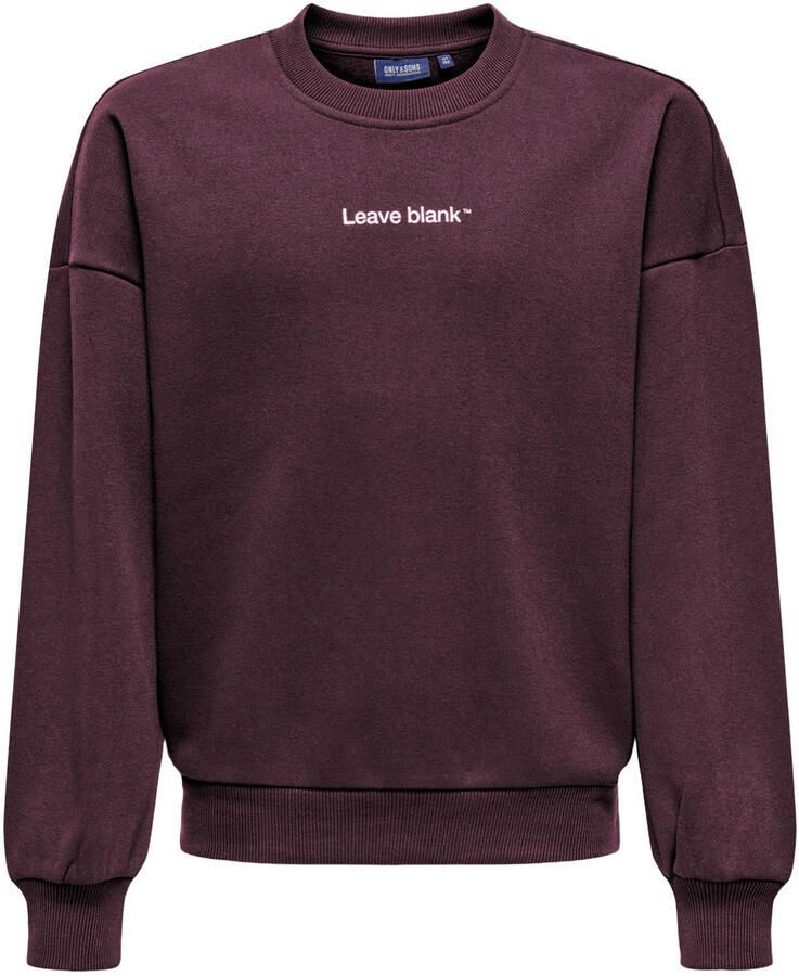 ONLY & SONS JUNIOR sweater met tekst paars