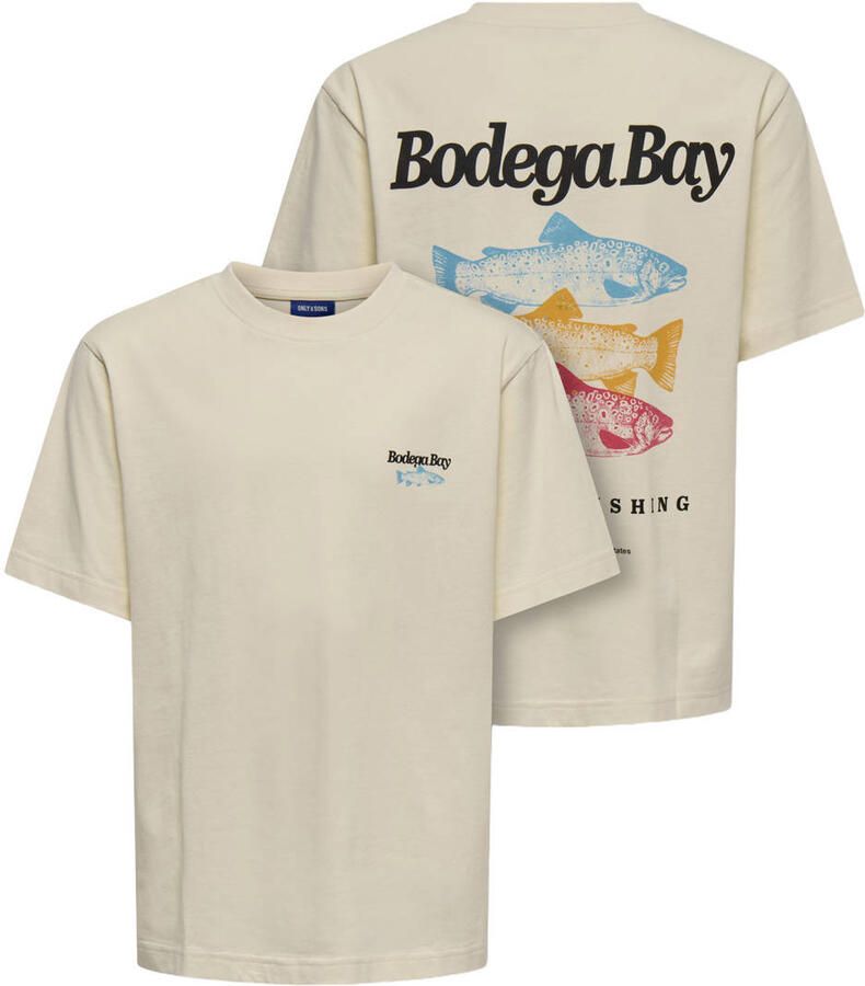 ONLY & SONS JUNIOR T-shirt met backprint ecru - Foto 2