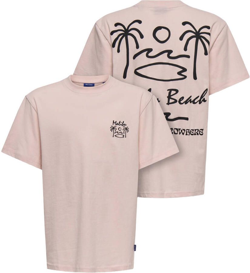 ONLY & SONS JUNIOR T-shirt met backprint lichtroze - Foto 2