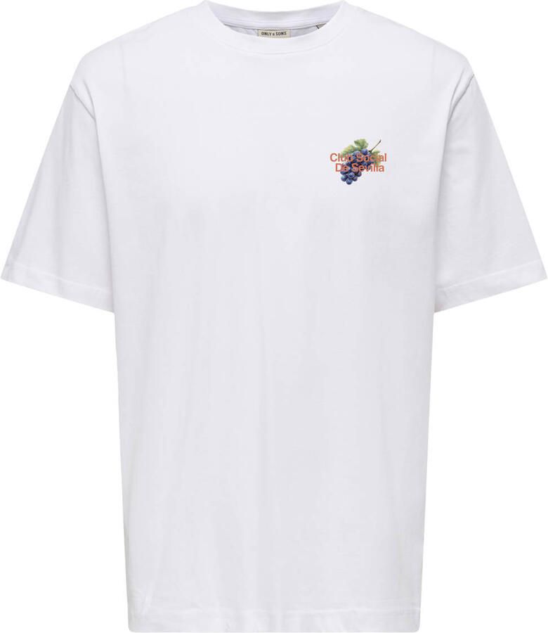 ONLY & SONS JUNIOR T-shirt met backprint wit