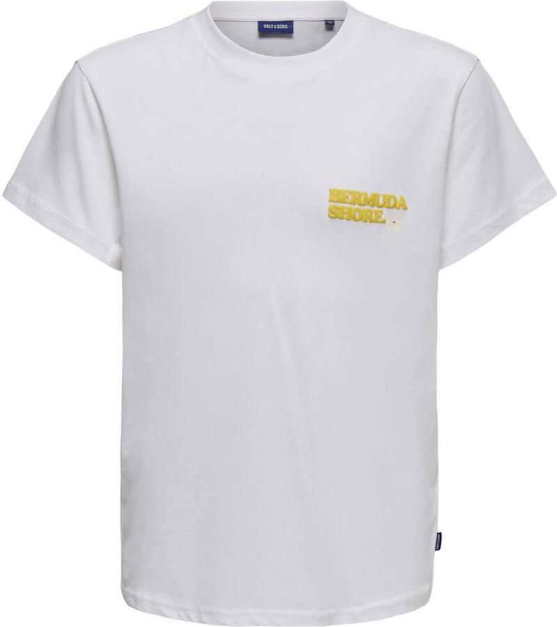 ONLY & SONS JUNIOR T-shirt met backprint wit