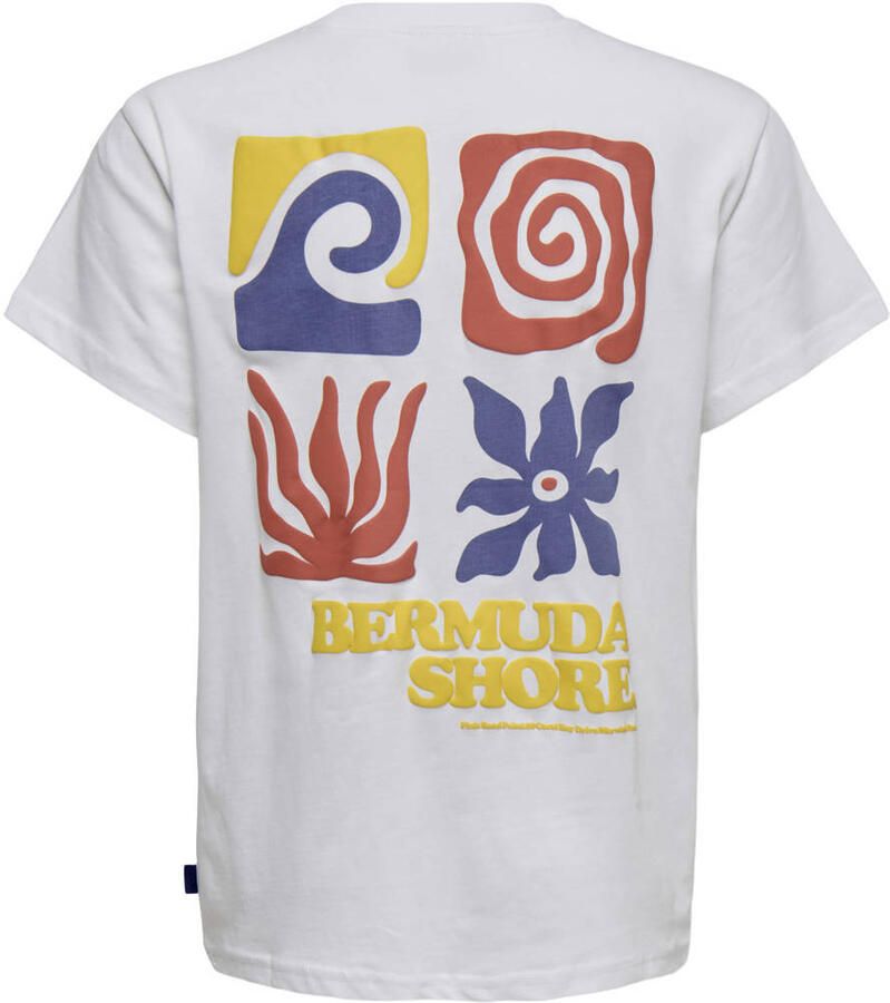 ONLY & SONS JUNIOR T-shirt met backprint wit - Foto 2