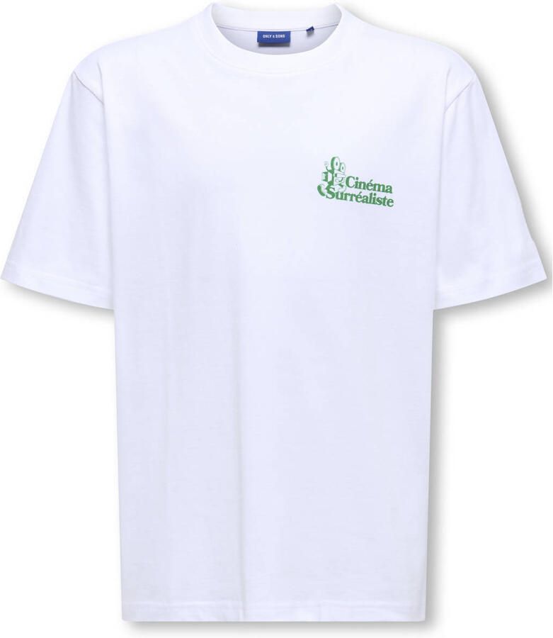 ONLY & SONS JUNIOR T-shirt met backprint wit