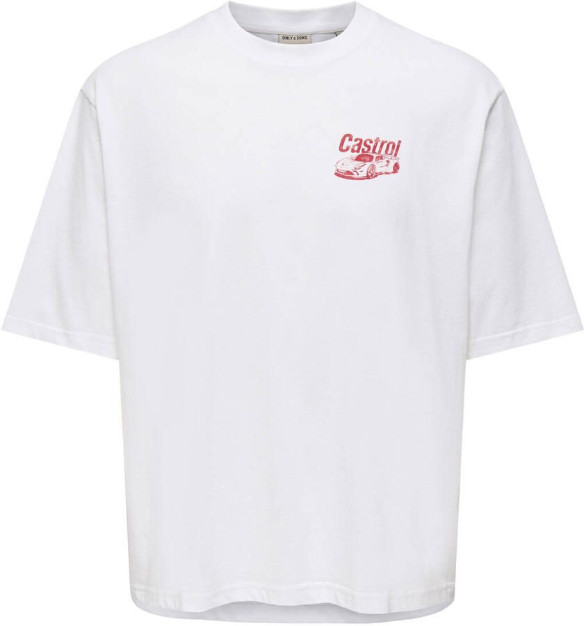 ONLY & SONS JUNIOR T-shirt met backprint wit
