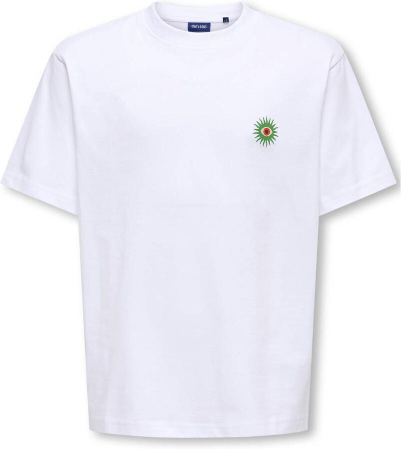 ONLY & SONS JUNIOR T-shirt met backprint wit