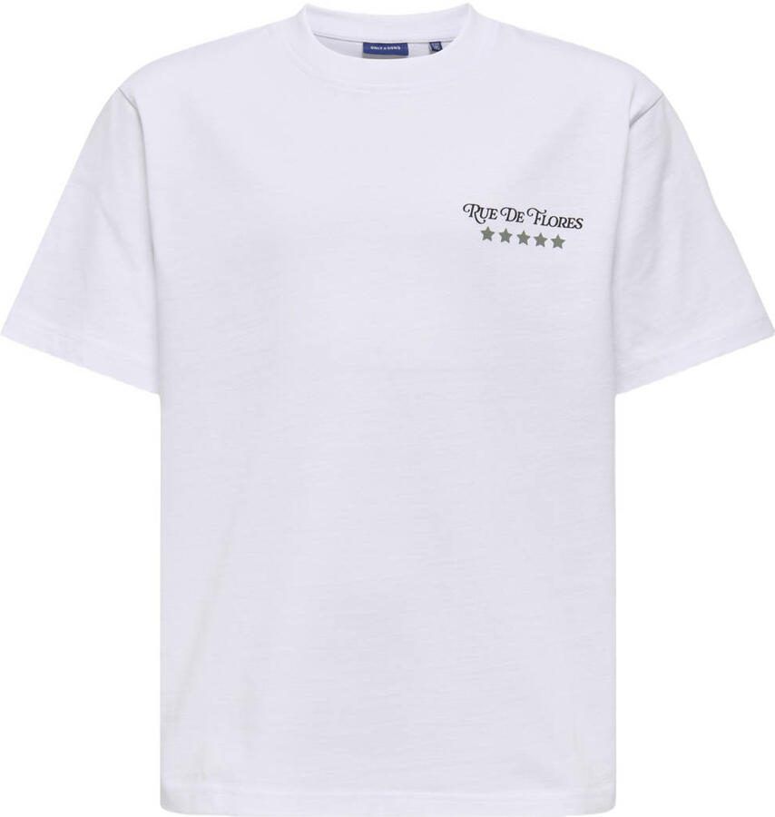 ONLY & SONS JUNIOR T-shirt met backprint wit