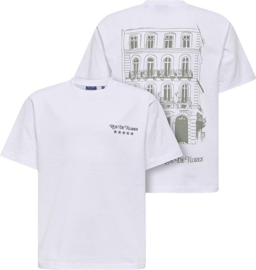 ONLY & SONS JUNIOR T-shirt met backprint wit - Foto 3